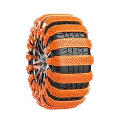 Uudelleenkäytettävät lumenestoketjut, universaali säädettävä liukumaton vetoketjullinen rengasketju Oranssi