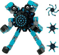 AIR Fidget Robot transformable Legetøjs stress relief anti angst transformable Chain Mekanisk Spiral Twister (Blå)