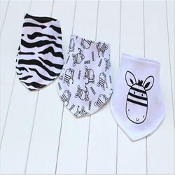 Baby Bibs Høj kvalitet Trekant Dobbeltlag Bomuld Baberos Tegneserie Figur Dyreprint Baby Bandana Bibs Drible Bibs-15