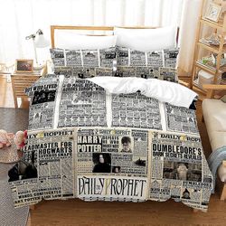 H01 Harry Potter 3D-tulostettu vuodevaatteet setti pussilakana peitto peitto tyynyliina lasten lahja AU KING 220x240cm