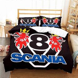 a1206 Lakanat Scania Truck Logo Vuodevaatteet Yhden hengen parivuodesetti Täysikokoinen sänkysetti Aikuinen Lasten makuuhuone Pussilakana Setit Kod...