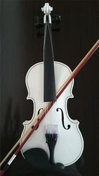 Huizhiwentong Student akustisk violin fuld 4/4 ahorn gran med sag bue kolofonium hvid farve 1/2