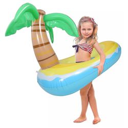 Mikasa Oppustelige Coconut Tree Swimming Ring for Childrens Summer Party Swimming Ring Udendørs let at oppustelige Swimming Float egnet til Pool Pa...