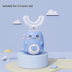 Lapset U-muotoinen Sonic sähköhammasharja Lasten silikonihammasharja 360 astetta älykäs hammasharja hampaiden valkaisu vedenpitävilleHammasharjat 2...