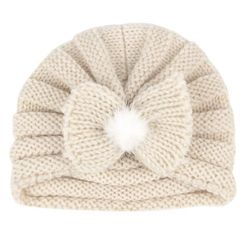 Handuo Baby Hue Hat Nyfødte Hatte Toddler Toddler Soft Cute Strik Cap hvid