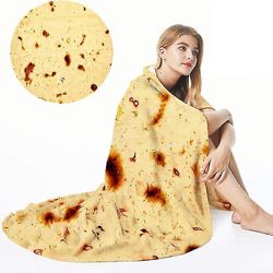 Zhuopai Voksne Vinter Varm Soft Flannel Tortilla Pandekage Tæppe farve1 180cm