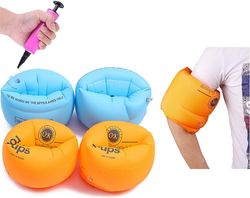 Svømning Arm Ringe med pump oppustelige Arm Float Sikkerhed Swimming Wing Vand armbind til læring Swim Vandsport Tilbehør Orange
