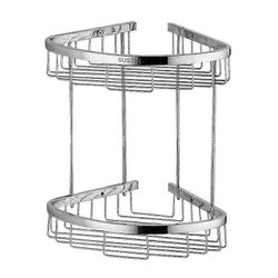 SUS304 ruostumattomasta teräksestä valmistettu kulmasuihkukaappi, 2-kerroksinen kylpyhuoneen hyllyn järjestäjä