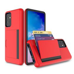 Sajygv Tegnebog med 3 kreditkortpladser, skjult lommetaske til Samsung Galaxy A52 5g 4g A72 4g 5g Rød til Galaxy A52 5G For Galaxy A52 5G