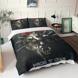 Kerota Kreator-pussilakanasetit Heavy Metal Skull Rock Band Pokeri Pääkallo Vuodevaatteet Mikrokuitu Kahden hengen vuodevaatteet Setti 135 * 200 CM...