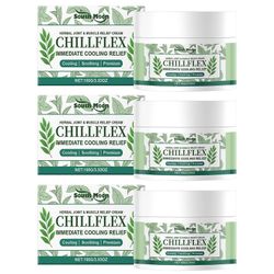 Yrttipohjainen nivel- ja lihaskipuja lievittävä hierontavoide CHILLFLEX viilentävä ja välittömästi lievittävä rasvaton mentoligeeli nivelkipuihin 3pcs