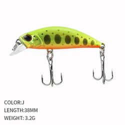 38mm 3.2g Mini Fiske Lures Sjunkande Minnow Jerkbaits Peche Konstgjord Bete Wobbler