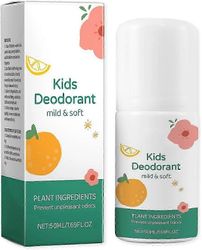 Raikas luonnollinen deodorantti lapsille teini-ikäisille, alumiiniton hypoallergeeninen deodorantti, vanilja sitrushedelmien rullan tuoksu lasten h...