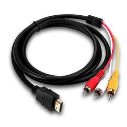 Hdmi to RCA -kaapeli, 1080p Hdmi - 3rca digiboksi HD -muunnoskaapeli, punainen keltainen valkoinen audio-videokaapelisovitin televisiolle HDTV DVD ...