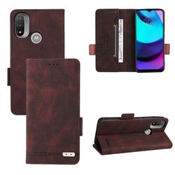 Gangxun Etui til Motorola Moto E20/e30/e40 læderetui Folio Flip med kreditkortslots Etui Coque Brown