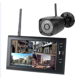 2X digitaalinen langaton CCTV-kamera, jossa 7 tuuman LCD-näyttö DVR-tallennuksen suojaus A
