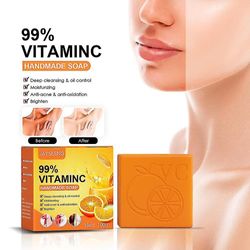 1-3stk nye elementer C-vitamin blegningssæbe, 99% vitamin håndlavet sæbe til acne mørke pletter