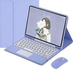 Galaxy Tab A7 10.4 tuumaa 2020 (SM-T500 T505 T507) Kosketusnäppäimistökotelo, jossa hiiri söpö pyöreä näppäinväri näppäimistö irrotettava kosketusl...