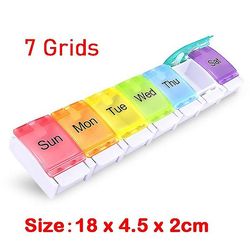Tastatur Pill Organizer Månedlig Medicine Storage Dispenser 7/14 Rum egnet til Travel Business Daily Us 7 gitre