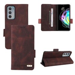 Gangxun Etui til Motorola Moto Edge 20 læderetui folio flip med kreditkortspor Etui Coque Brown