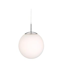 Firstlight Lighting Globe 1 Let loft pendel børstet stål, opal hvidt glas, E27