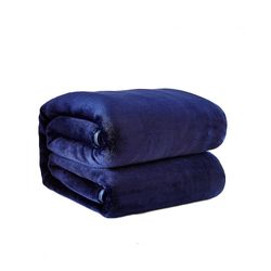 Mikasa Four Seasons Blanket Coral Fleece Plain Fleece Blanket Soft Home Blanket Blå 150x200cm