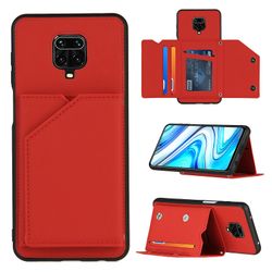 Gangxun Sag For Xiaomi Redmi Note 9 Pro / note 9s Vintage Cuir Cover Læder sag Kofanger - Rouge