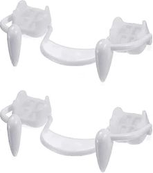 4 kpl sisäänvedettävät vampyyrihampaat sarja teleskooppihampaat henkselit väärennetyt hammasproteesit kanssahalloween juhlahampaat (3kpl normaali),...