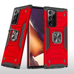 Stødsikker rustning sag til Samsung s21 ultra med støttefod all inclusive dække rød rpc1183