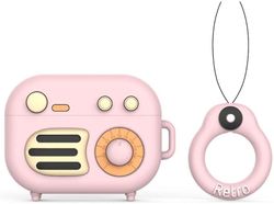 AIR Beskyttende Silikone Retro Radio sag til AirPod Pro - Gramophone (Pink)