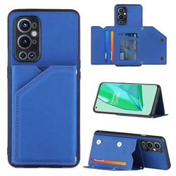 Gangxun Sag For Oneplus 9 Pro Vintage Cuir Cover Læderetui Kofanger - Bleu