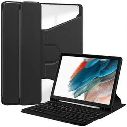 Yhteensopiva Samsung Galaxy Tab A8 10.5 (2021) / (2022) kotelon kanssa Pyörivä jalusta Tabletin Kansi Bluetooth-näppäimistöllä Musta