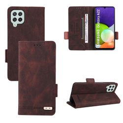 Gangxun Etui til Samsung Galaxy A22 4g læderetui Folio Flip med kreditkortspor Etui Coque Brown