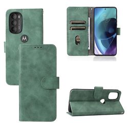 Etui til Motorola Moto G71 5g Cover Premium læder med kortholder Flip Folio magnetisk etui Etui Coque - Sort Grøn