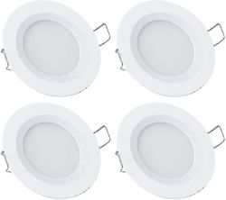 Bobil båt 12v 4 X led innfelt taklys, 3w 3200k dimmbare full aluminium downlights