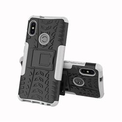 Stødsikker rustning sag for redmi note9s/note9 pro med støttefod all inclusive dække hvid rpc2230