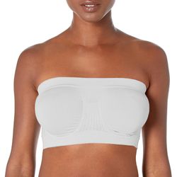 Kvinders Stretch Strapless BH, Sommer Bandeau BH, Plus Size Stropløs BH, Comfort trådløs BH Hvid XXL