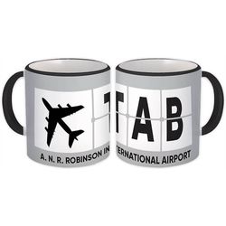 Xpgifts Gavekrus: Trinidad og Tobago A. N. R. Airport TAB Airline Hvid m/ Sort håndtag