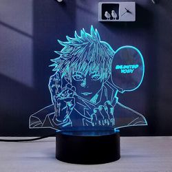 Satoru Gojo 3D illuusio Jujutsu Kaisen LED-animelamppu 16 väriä Vaihda RGB-etätyöpöydän yövalo makuuhuoneeseen (Satoru Gojo)