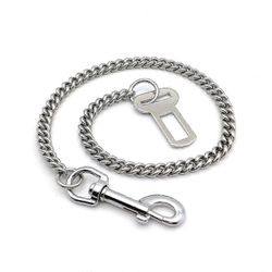 Ruostumattomasta teräksestä valmistettu koiran turvavyö, puremankestävät turvavaljaat turvaistuimeen suurille koirille.