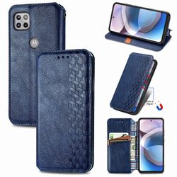 Kompatibel med Motorola One 5g Ace Flip Case Etui Vintage Wallet Flip Cover med magnetisk lukning Coque - Blå