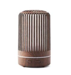 Aromaterapi Luftfugter Diffuser, cylindrisk træ korn Hollow Aroma Diffuser brun