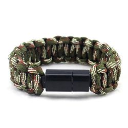 Sajygv Utomhus kamouflage flätat armband Micro USB Type-c laddningsdatakabel synkroniseringskabel för Iphone 6 / 7 / x Samsung S7 / s10 For Micro