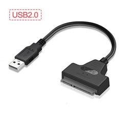 USB til SATA-kabeladapteradapter Connector Converter For 2,5 HDD harddisk SSD svart-grå usb 2.0-20cm