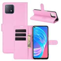 König Taske Mobiltelefonbeskytter til Oppo A72 5G A73 5G Case Flip Cover Taske Cases Pink Ny