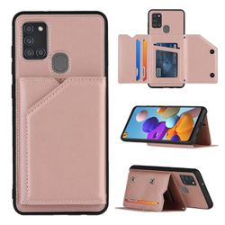 Gangxun Sag for Samsung Galaxy A21s Vintage Cuir Cover Læderetui Kofanger - Rose