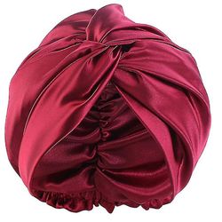 1pc Kvinner Polyester High Elastic Night Sleeping Shower Cap Hair Bonnet Hat Head Cover Satin Turban mørk blå