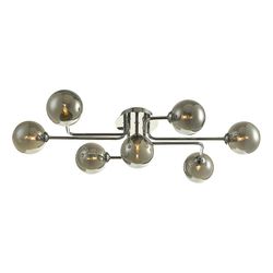 Dar Lighting Reyna Semi Flush Loft Lys Poleret Krom Med Røget Glas, 7x G9