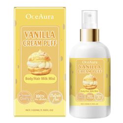 Vanilla Cream Puff Body Hair Milk Mist Pitkäkestoinen tuoksu Body Mist päivittäiseen käyttöön Vanilja