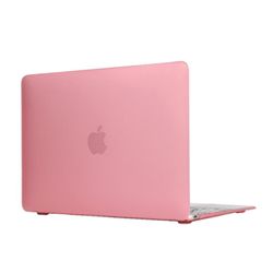 JVY Farvet gennemsigtig matteret hård plast beskyttende sag til Macbook 12 tommer (Pink)